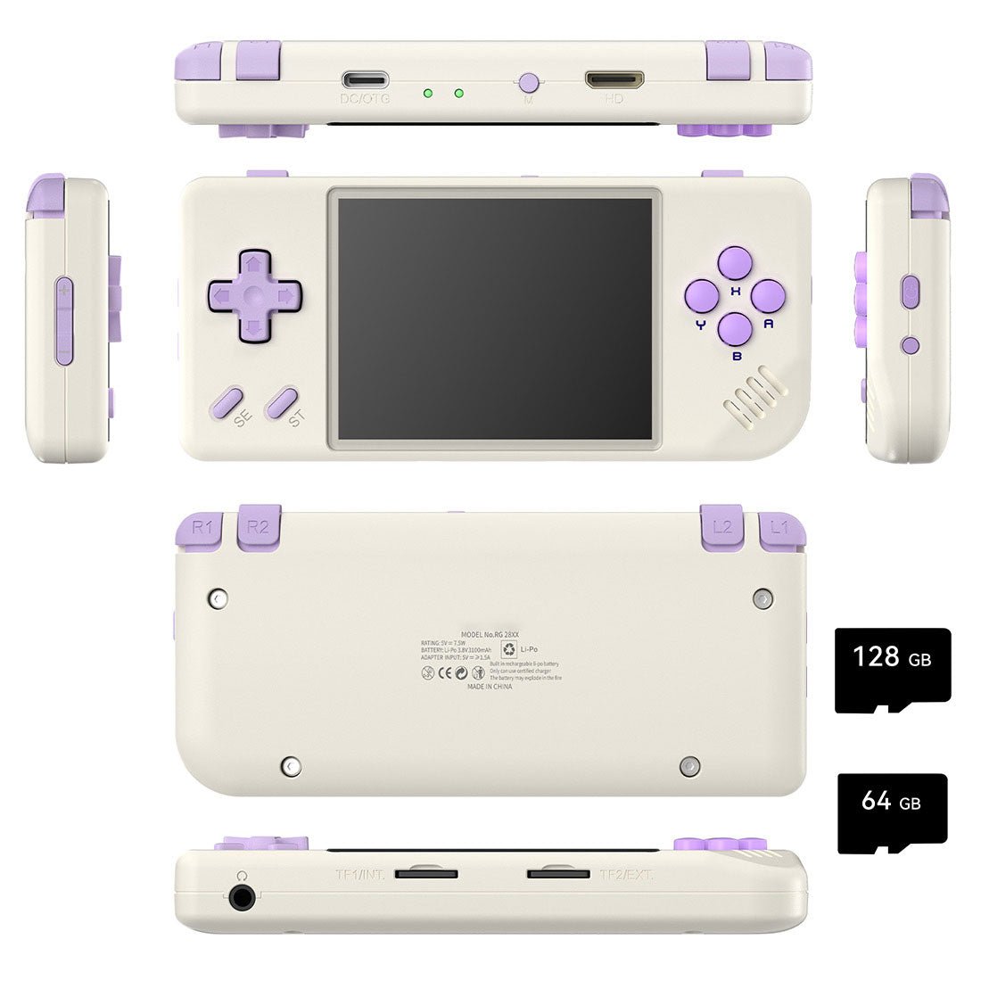Handheld Game Console Anbernic RG28XX Compact with 2.8-Inch IPS OCA Full-Lamination, 640x480, 64GB or 128GB Options, 3100mAh Battery, HDMI