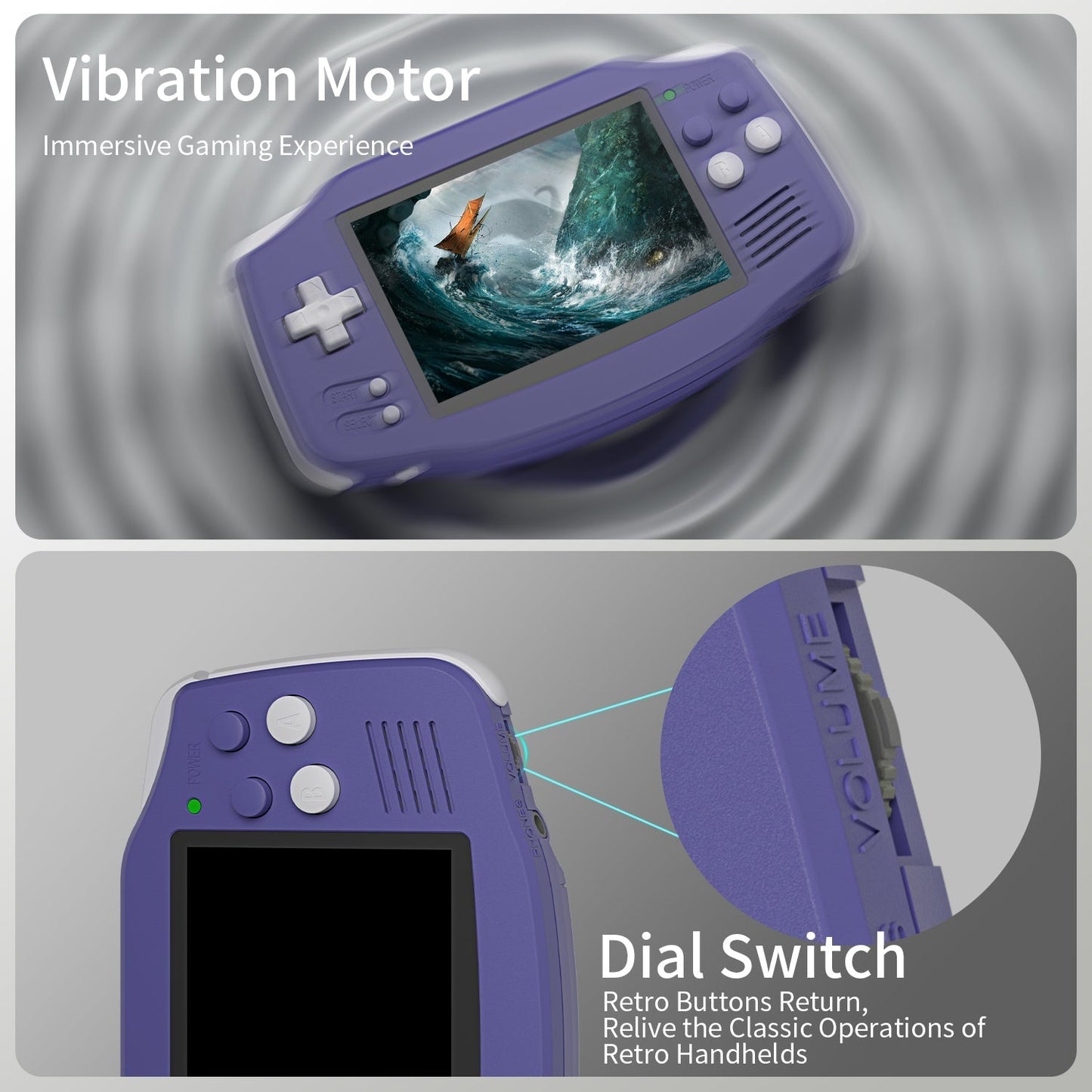 Handheld Game Console Anbernic RG34XX GBA-Style with 3.4-Inch IPS OCA Full-Lamination, 720x480, 3500mAh Battery, Linux, Mini HDMI