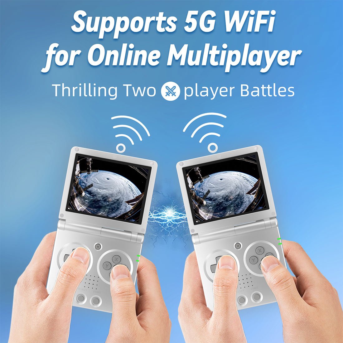 Handheld Game Console Anbernic RG35XXSP Clamshell with 3.5-inch IPS OCA Full-View, 32GB+64GB or 32GB+128GB Options, 3300mAh Battery, Linux