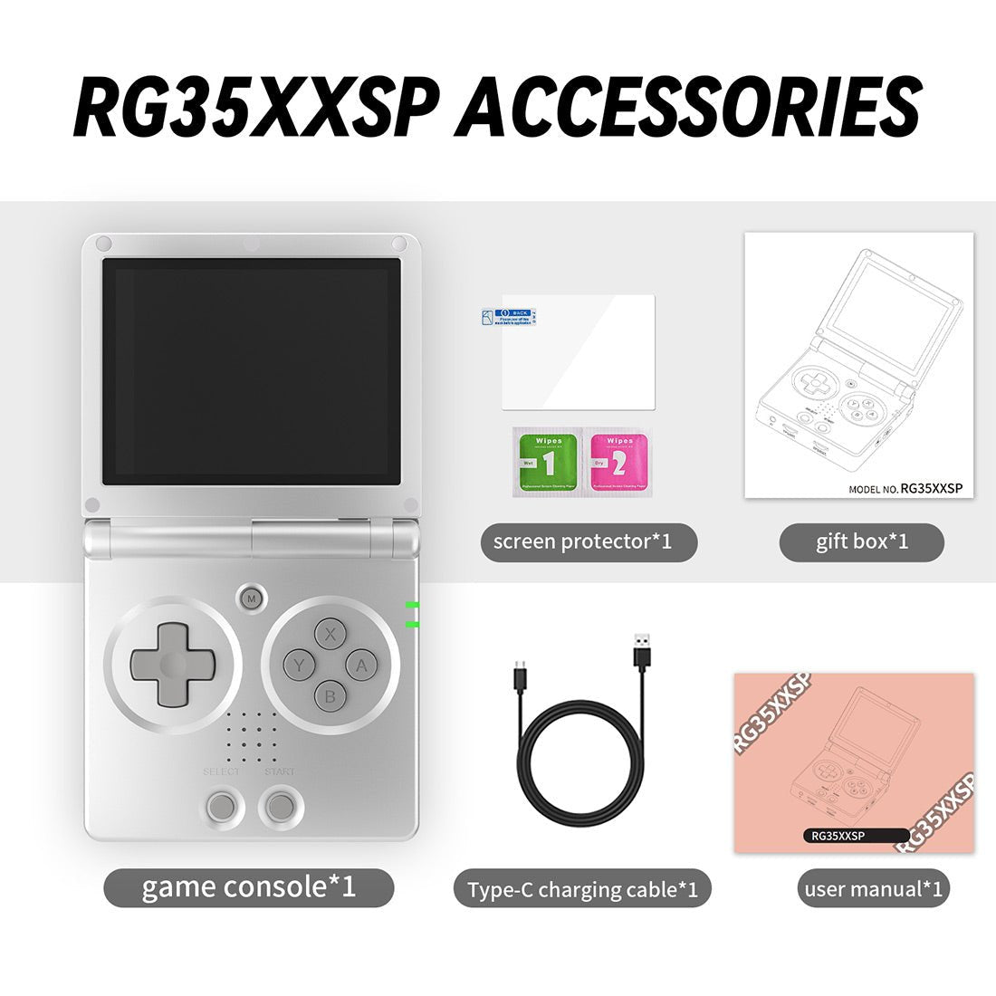 Handheld Game Console Anbernic RG35XXSP Clamshell with 3.5-inch IPS OCA Full-View, 32GB+64GB or 32GB+128GB Options, 3300mAh Battery, Linux
