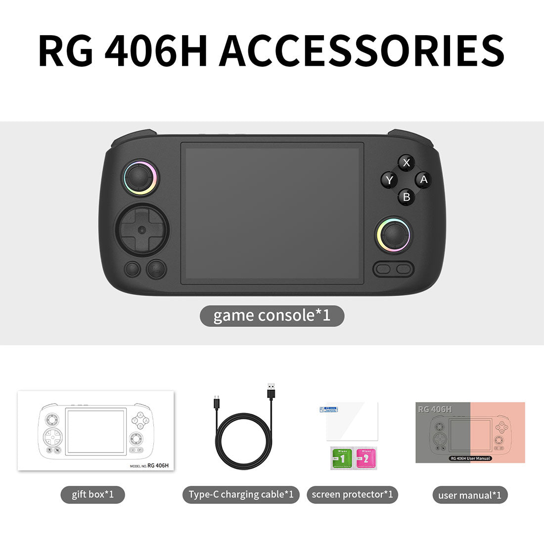 Anbernic RG406H Handheld Game Console Android 13 Horizontal IPS RGB USB-C 1080p Retro Emulator 5000mAh 8GB RAM Wi-Fi Bluetooth