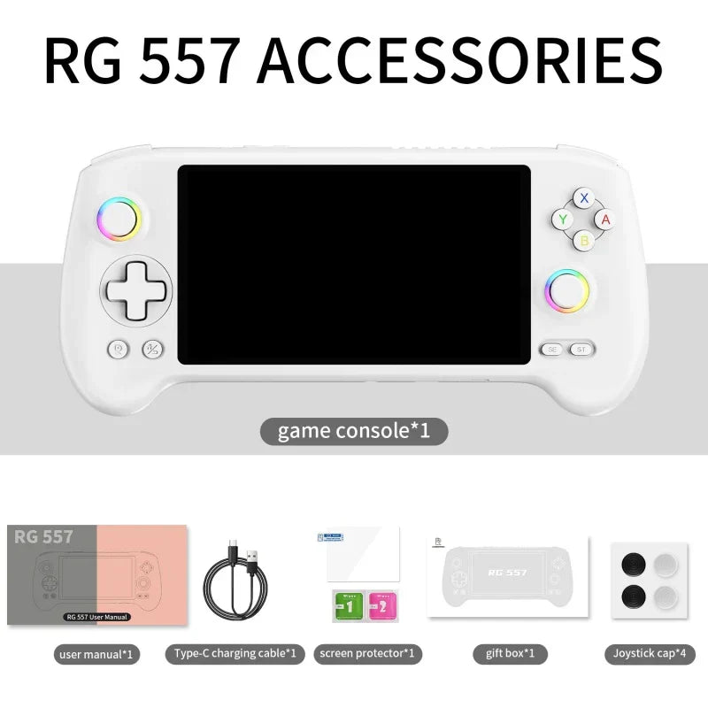 Handheld Game Console Anbernic RG557 with 5.48-Inch AMOLED, 1920x1080, OCA Full Lamination, 5500mAh Battery, Android 14