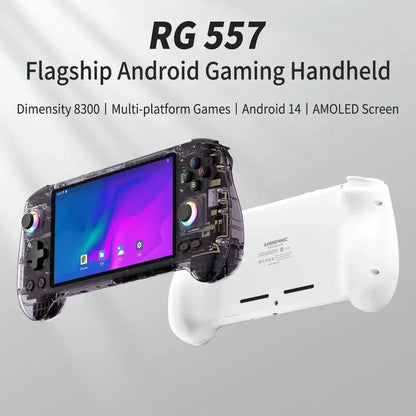 Handheld Game Console Anbernic RG557 with 5.48-Inch AMOLED, 1920x1080, OCA Full Lamination, 5500mAh Battery, Android 14