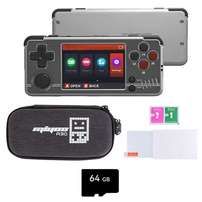 Miyoo A30 Horizontal Retro Handheld Game Console 2.8-Inch IPS 640x480 Wi-Fi 26+ Emulators NES SNES GBA PS1 Lightweight Portable Gaming Gift for Adults Kids