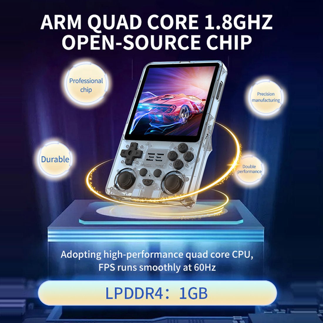 Handheld Game Console Powkiddy RGB20SX with 4.0-Inch IPS OCA fully laminated, 720x720 (1:1 square), 16GB+64GB or 16GB+128GB Options