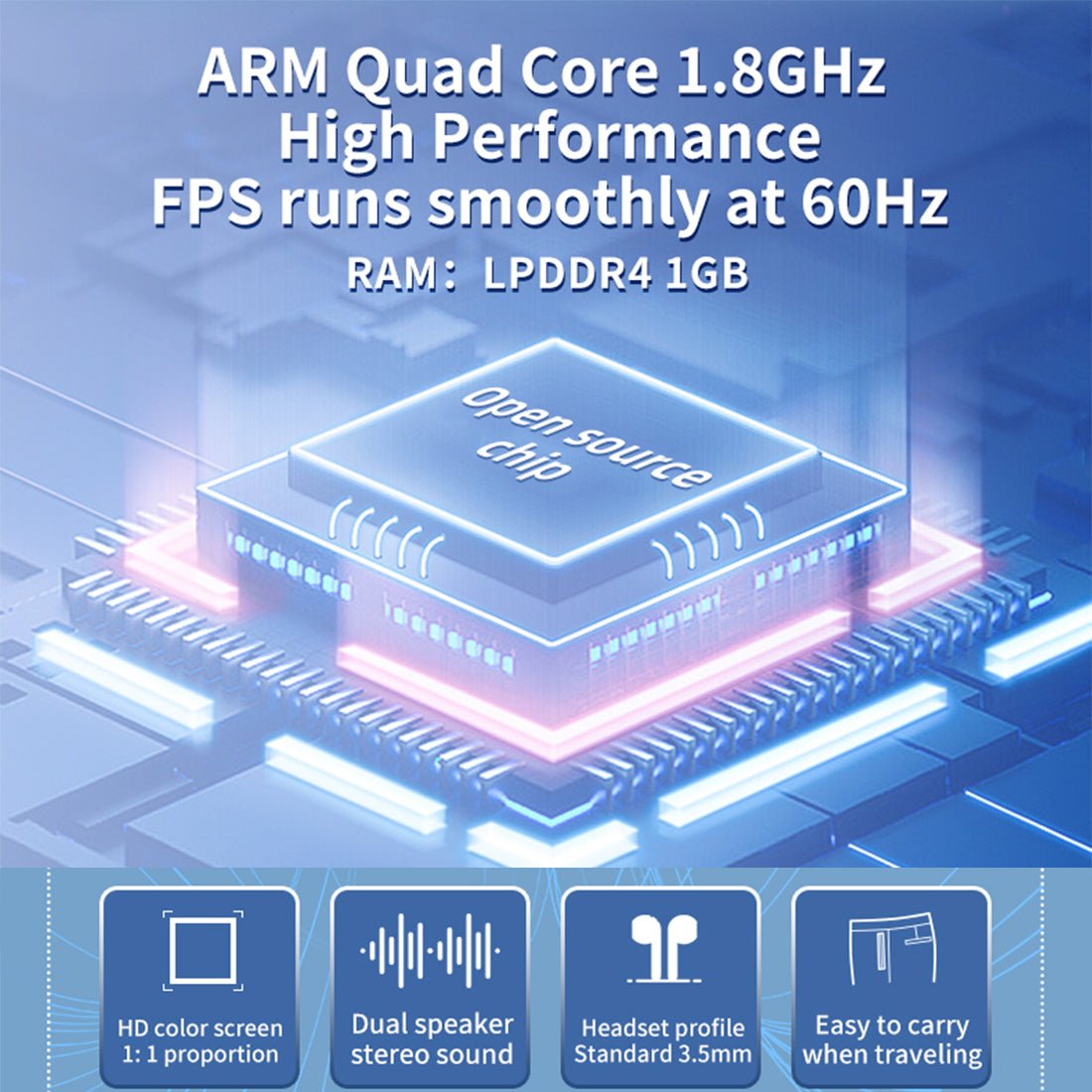 Handheld Game Console Powkiddy RGB30 with 4-Inch IPS OCA fully laminated, 720x720 (1:1 square), 16GB+64GB or 16GB+128GB Options