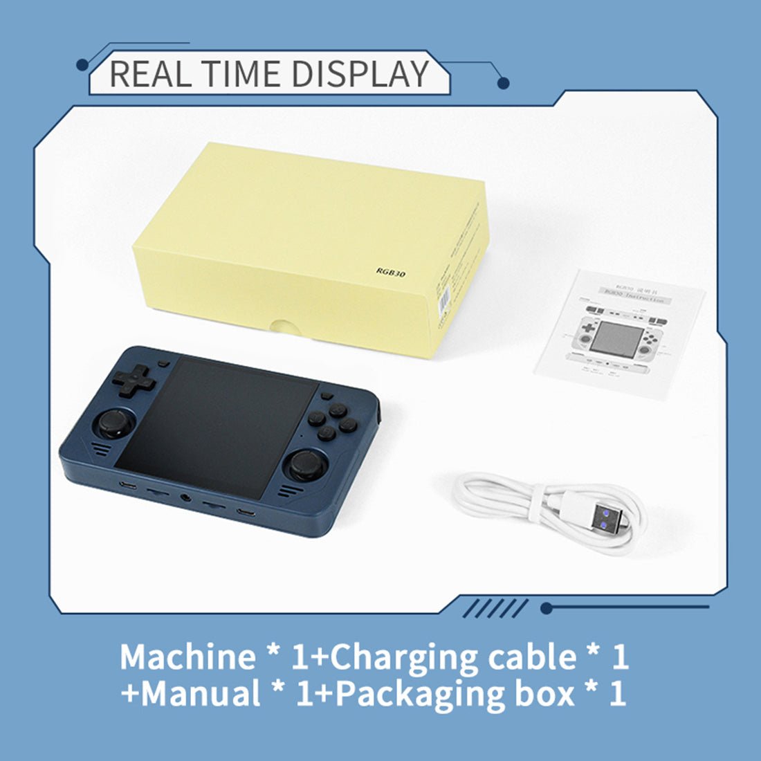 Handheld Game Console Powkiddy RGB30 with 4-Inch IPS OCA fully laminated, 720x720 (1:1 square), 16GB+64GB or 16GB+128GB Options