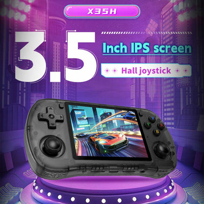 Handheld Game Console Powkiddy X35H with 3.5-Inch IPS full lamination, 640x480, 64GB or 128GB Options, 3000mAh Battery, Linux, HDMI