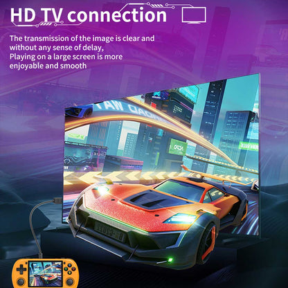 Handheld Game Console Powkiddy X35H with 3.5-Inch IPS full lamination, 640x480, 64GB or 128GB Options, 3000mAh Battery, Linux, HDMI