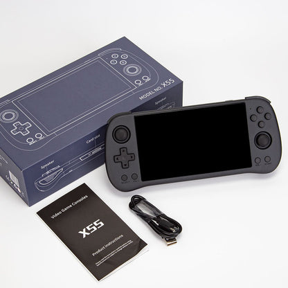 Handheld Game Console Powkiddy X55 with 5.5-Inch IPS RGB, 720x1280 resolution, 16GB+64GB or 16GB+128GB Options, 4000mAh Battery, Linux