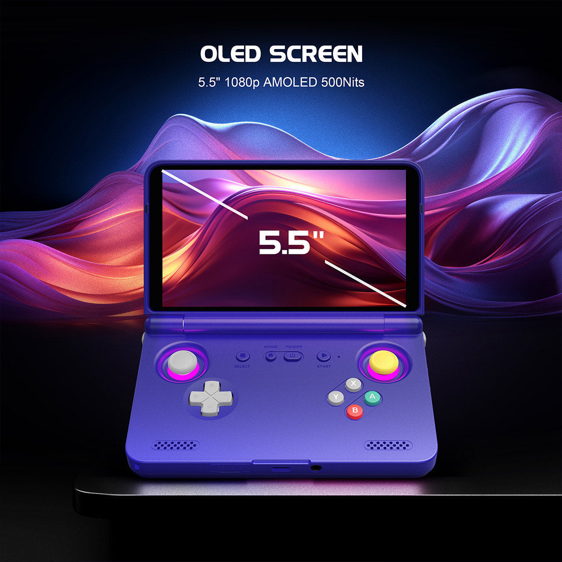 Handheld Game Console Retroid Pocket Flip 2 with 5.5-Inch AMOLED, 1080p @ 60fps, 128GB Options, 5000mAh Battery, Android 13