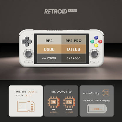 Handheld Game Console Retroid Pocket 4 Pro with 4.7-Inch IPS, 750x1334, 60fps, 500 nits, 128GB Options, 5000mAh Battery, Android 13