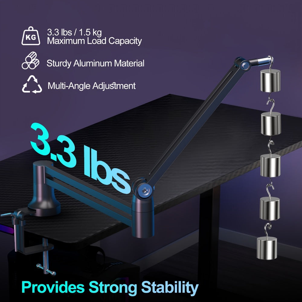 Low-Profile Microphone Boom Arm, 360-Degree Foldable Desk Mount Stand detail image - detail view 10
