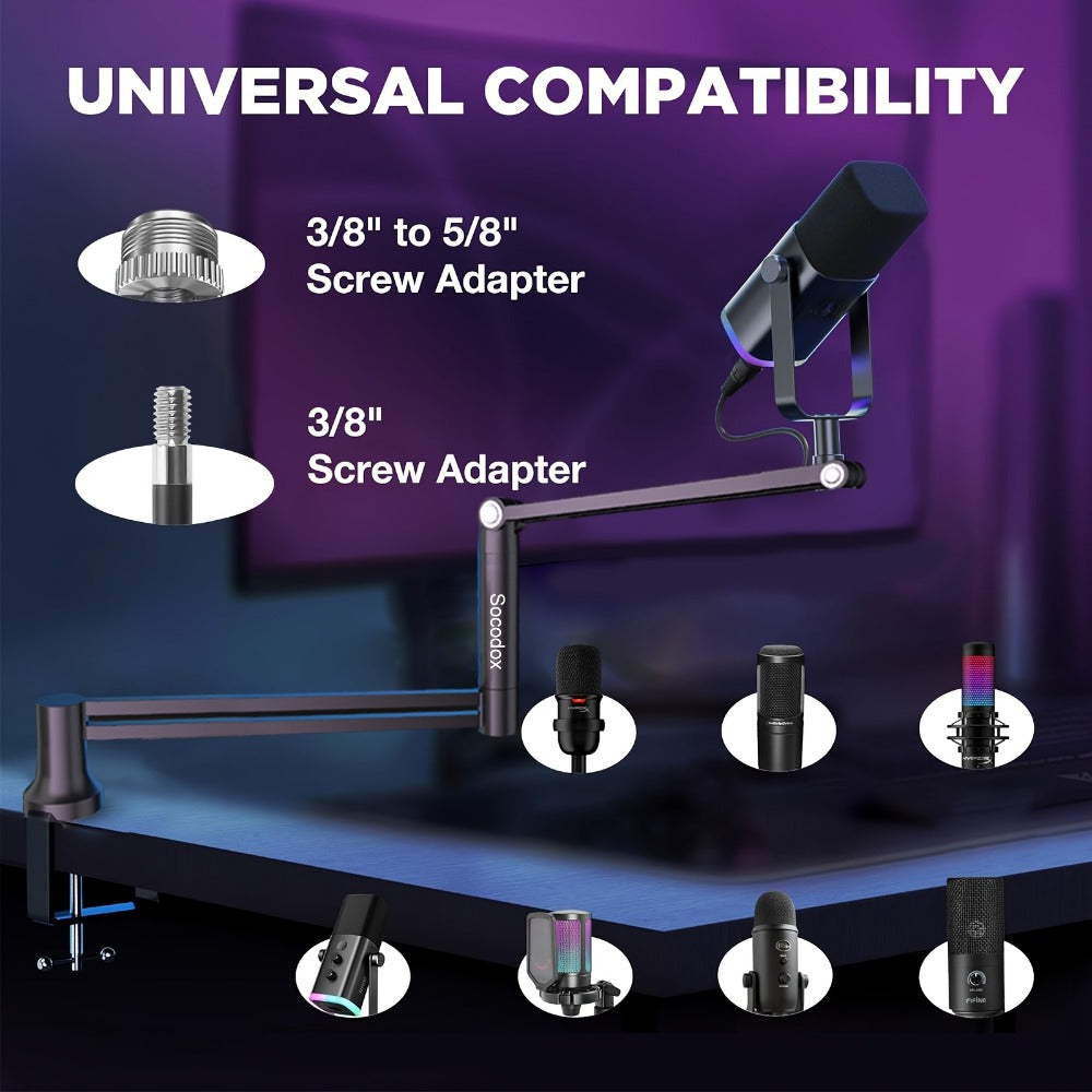 Low-Profile Microphone Boom Arm, 360-Degree Foldable Desk Mount Stand detail image - detail view 6