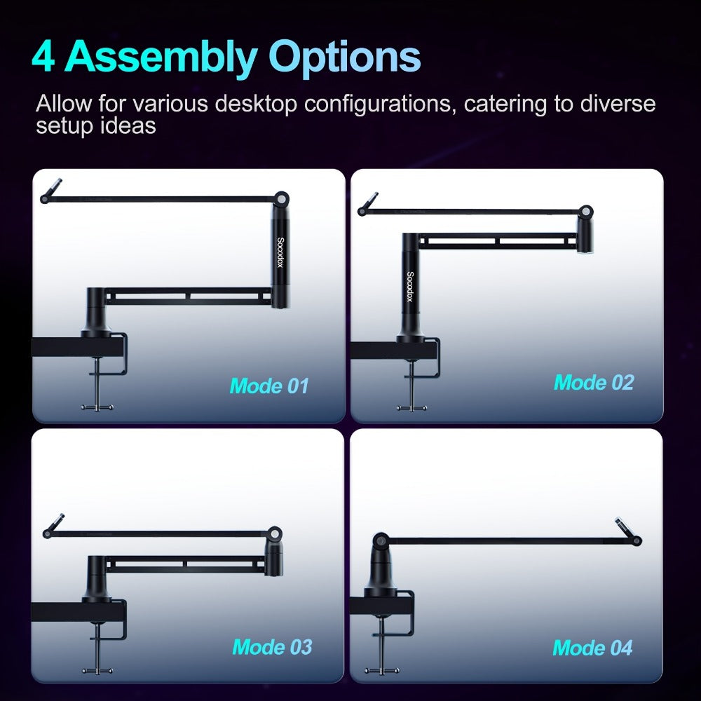 Low-Profile Microphone Boom Arm, 360-Degree Foldable Desk Mount Stand detail image - detail view 7