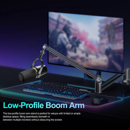 Low-Profile Microphone Boom Arm, 360-Degree Foldable Desk Mount Stand detail image - detail view 9