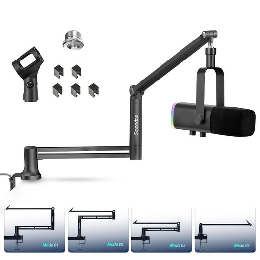 Adjustable Microphone Boom Stand shown in the main product view