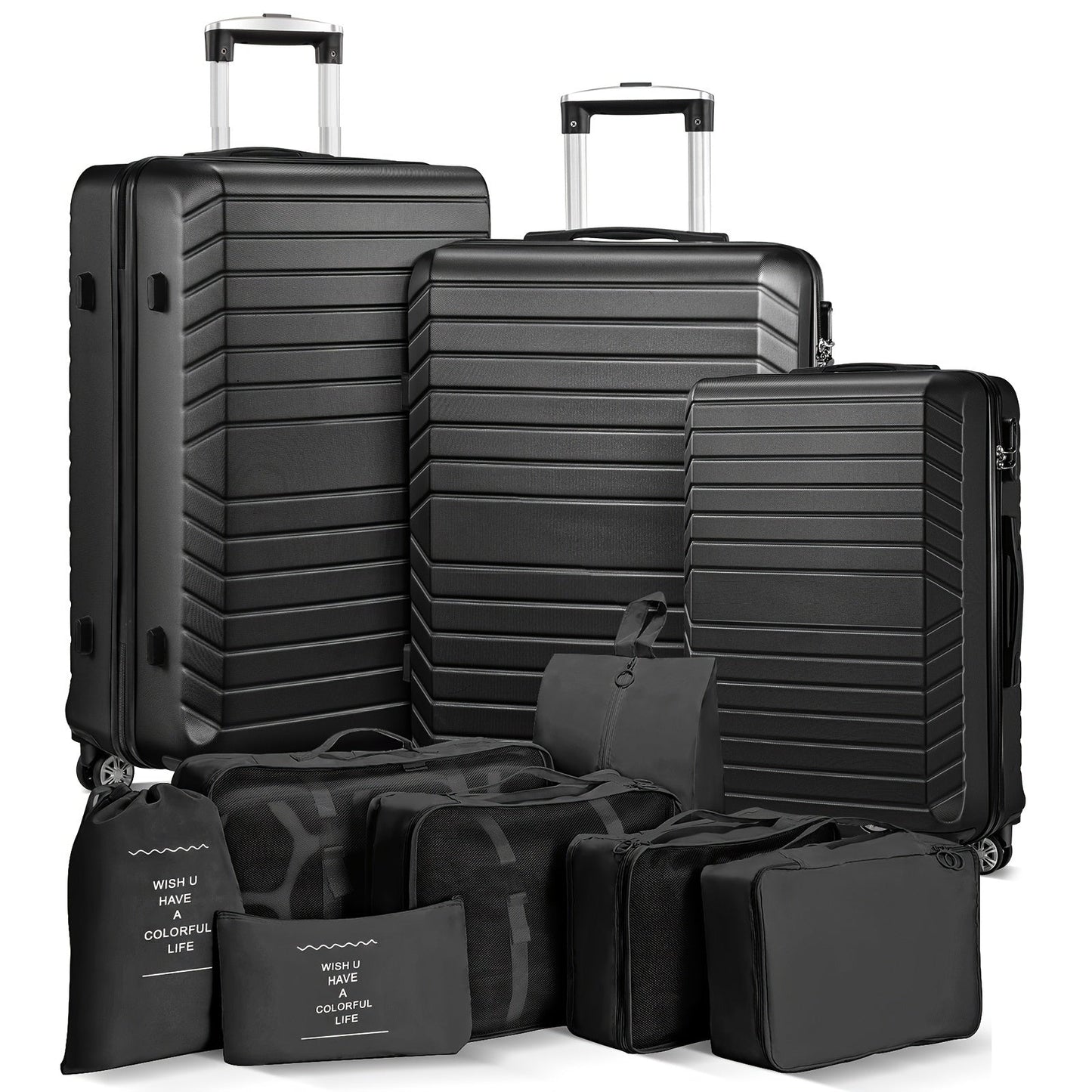 Luggage Set – 10 Piece, ABS Hardshell, Spinner Wheels, Combination Lock – detail view 2