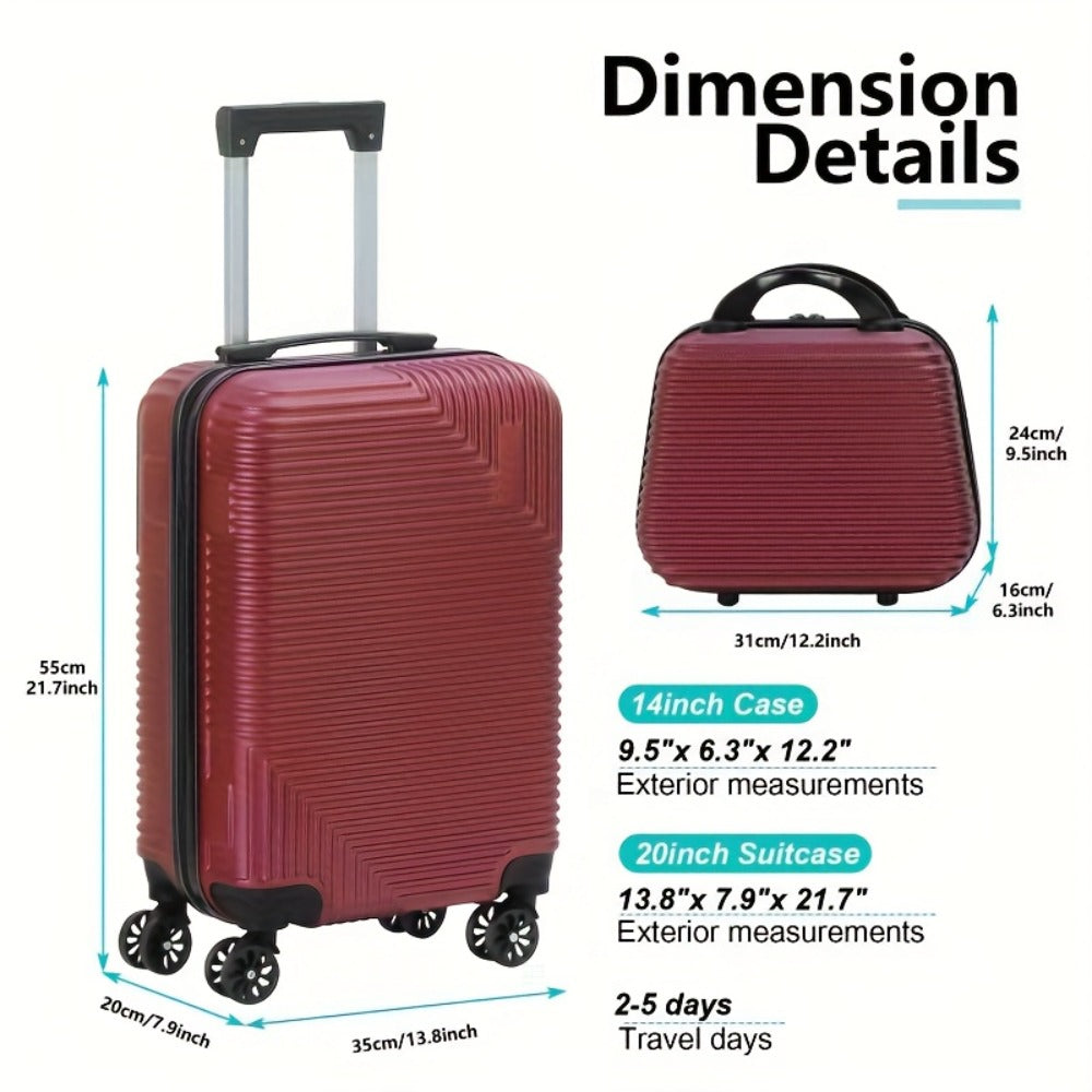 Luggage Set – 2 Piece, 20 Inch, 14 Inch, ABS Hardshell – detail view 14