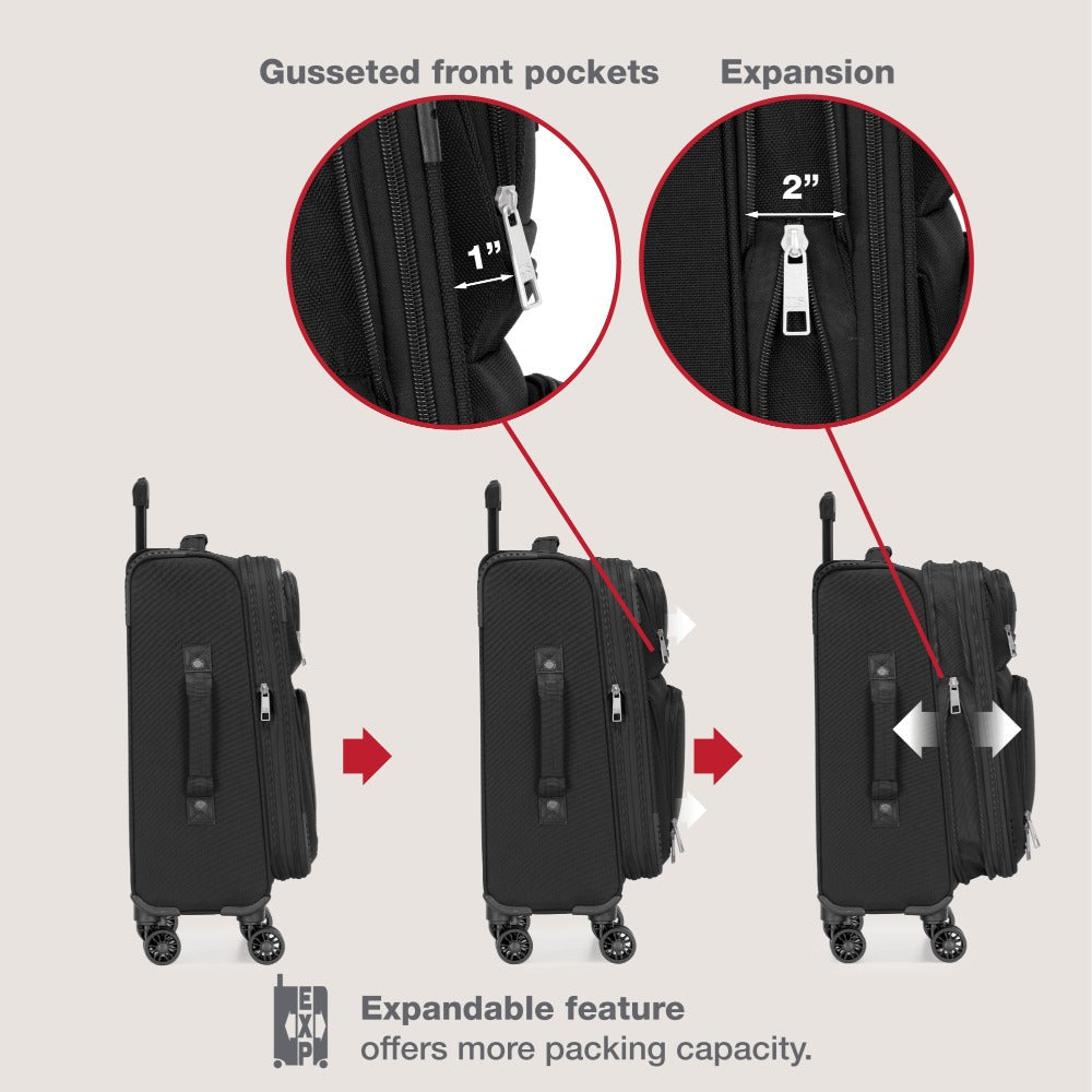 Luggage Set – 2 Piece, Soft Shell, Expandable, Spinner Wheels – detail view 10