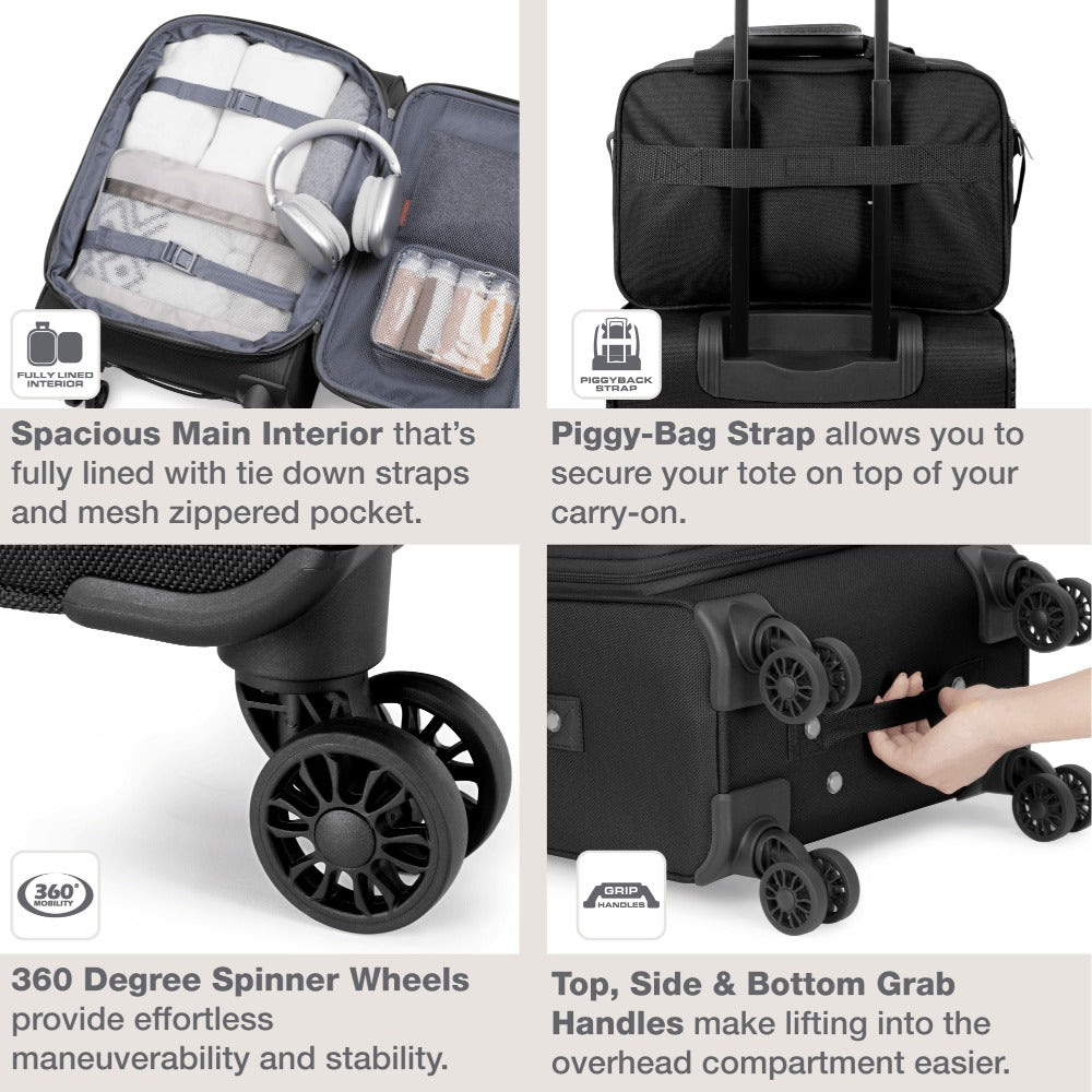 Luggage Set – 2 Piece, Soft Shell, Expandable, Spinner Wheels – detail view 11