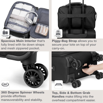 Luggage Set – 2 Piece, Soft Shell, Expandable, Spinner Wheels – detail view 11