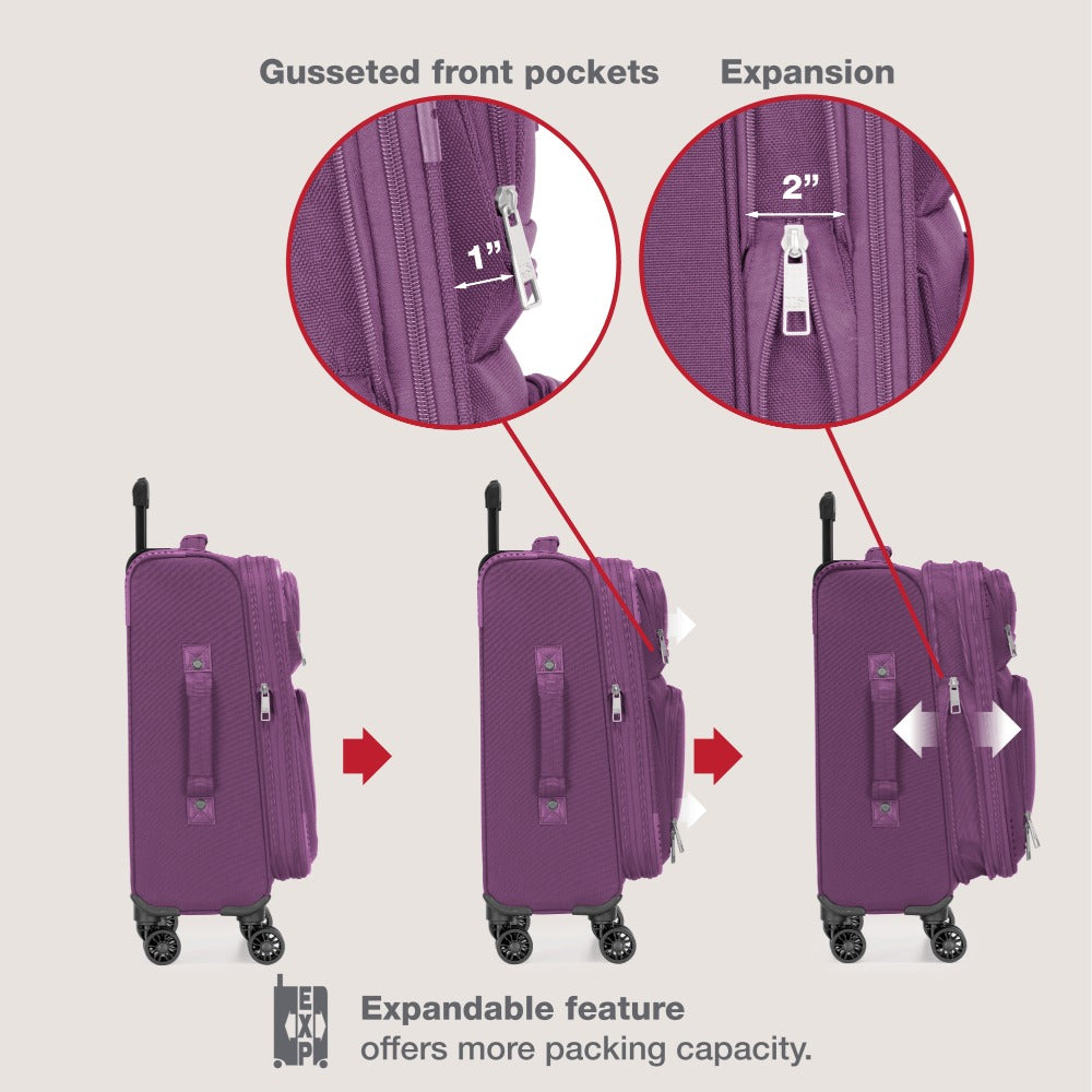 Luggage Set – 2 Piece, Soft Shell, Expandable, Spinner Wheels – detail view 15