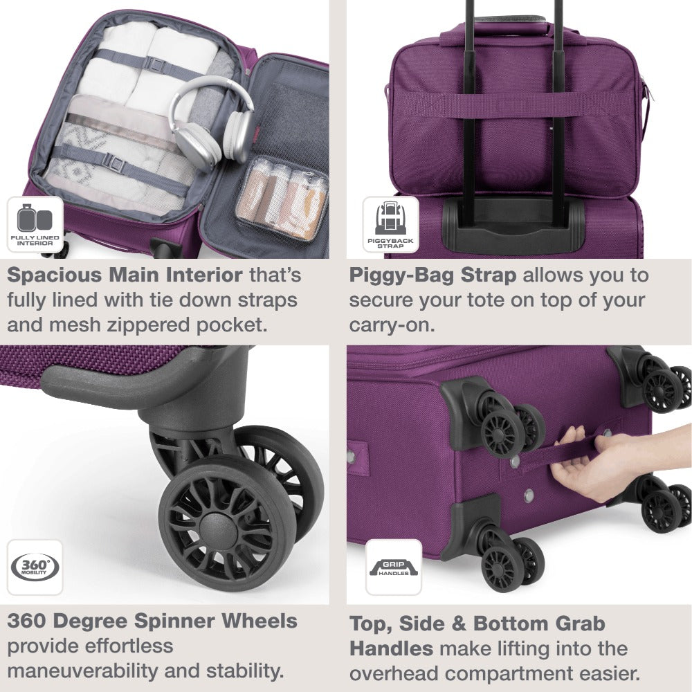 Luggage Set – 2 Piece, Soft Shell, Expandable, Spinner Wheels – detail view 16