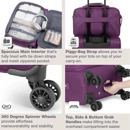 Luggage Set – 2 Piece, Soft Shell, Expandable, Spinner Wheels – detail view 16