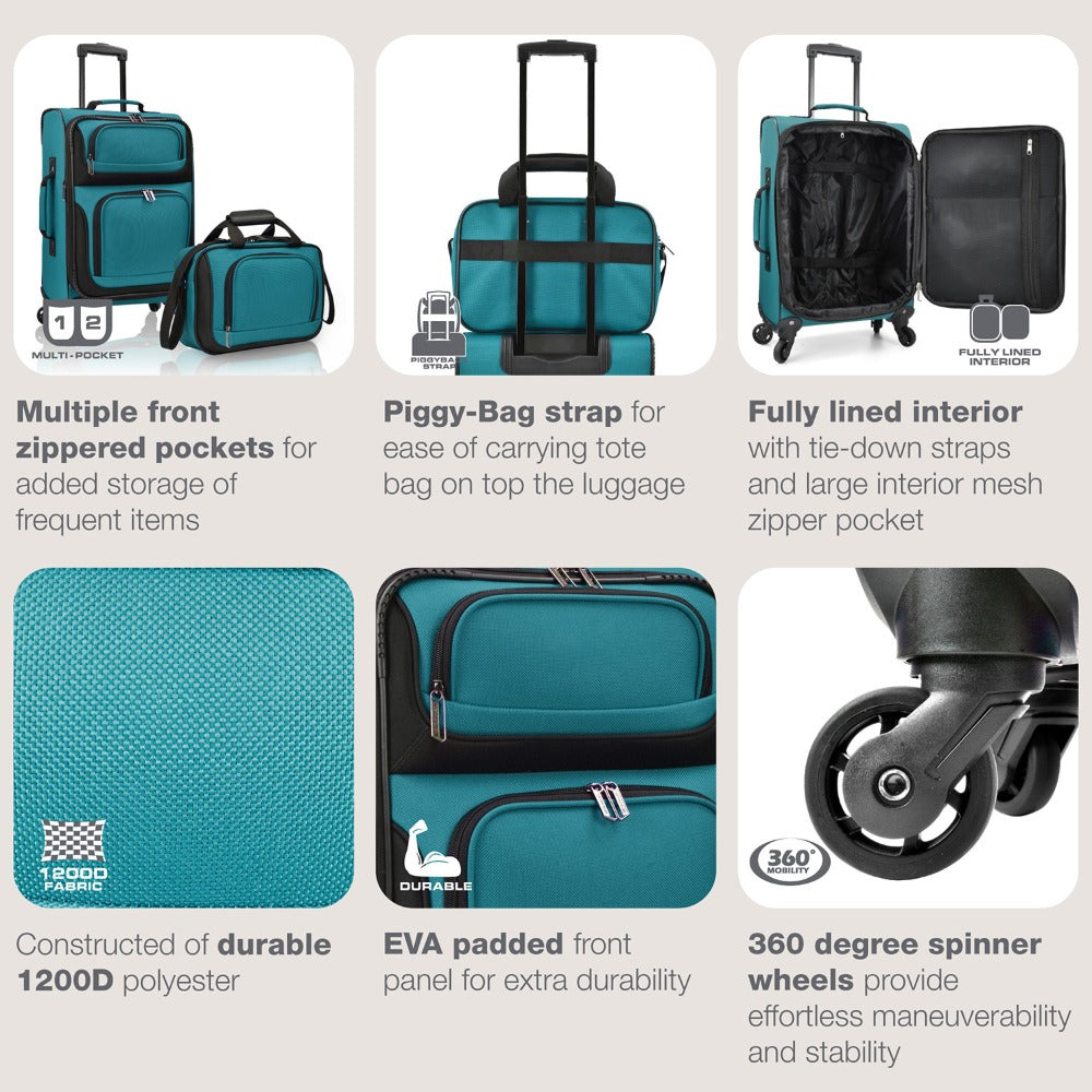 Luggage Set – 2 Piece, Soft Shell, Expandable, Spinner Wheels – detail view 19
