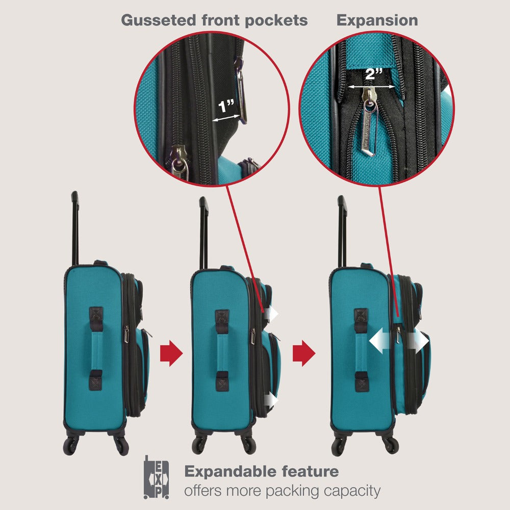 Luggage Set – 2 Piece, Soft Shell, Expandable, Spinner Wheels – detail view 20