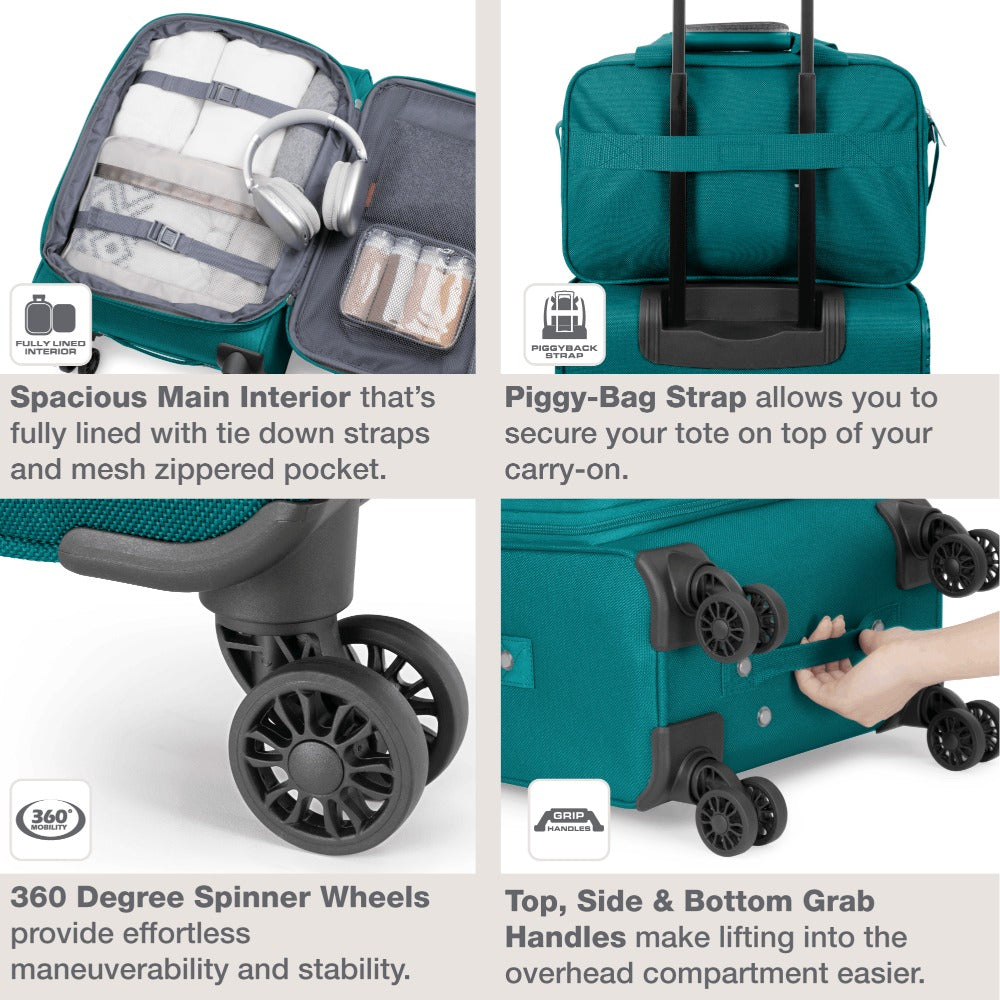 Luggage Set – 2 Piece, Soft Shell, Expandable, Spinner Wheels – detail view 6