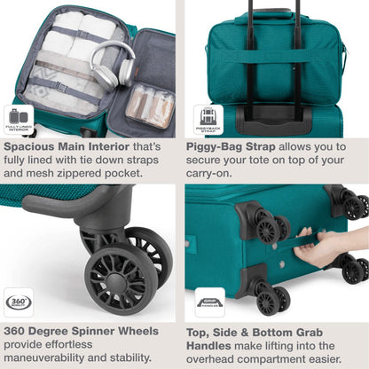 Luggage Set – 2 Piece, Soft Shell, Expandable, Spinner Wheels – detail view 6