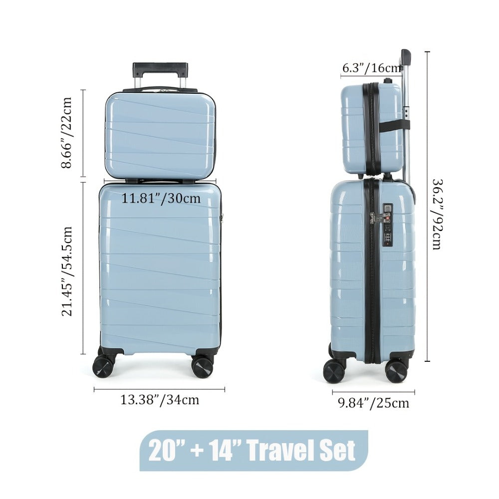 Luggage Set – 20 Inch, 14 Inch, ABS Hardshell, Spinner Wheels – detail view 7