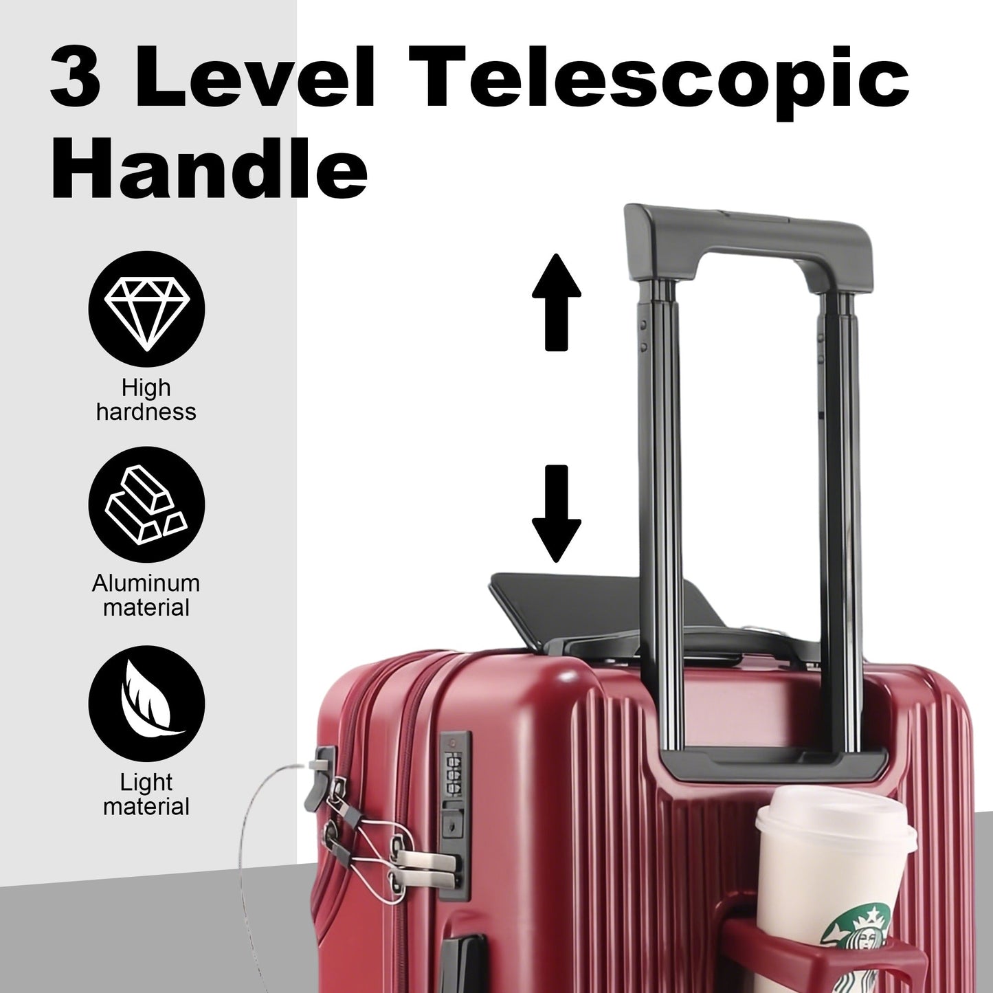 Luggage Set – 20 Inch, Hardshell, USB Charging, TSA Lock – detail view 22