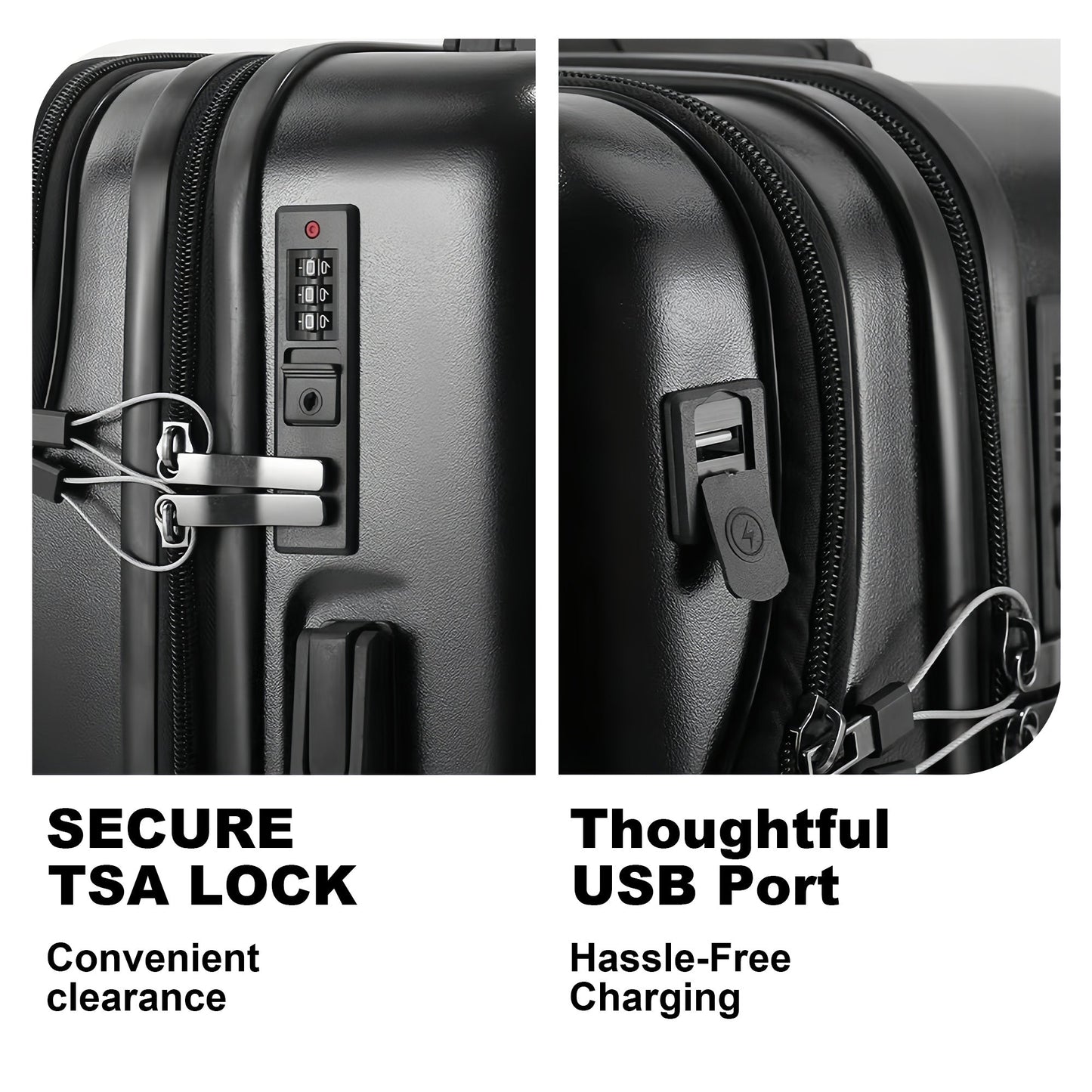 Luggage Set – 20 Inch, Hardshell, USB Charging, TSA Lock – detail view 31