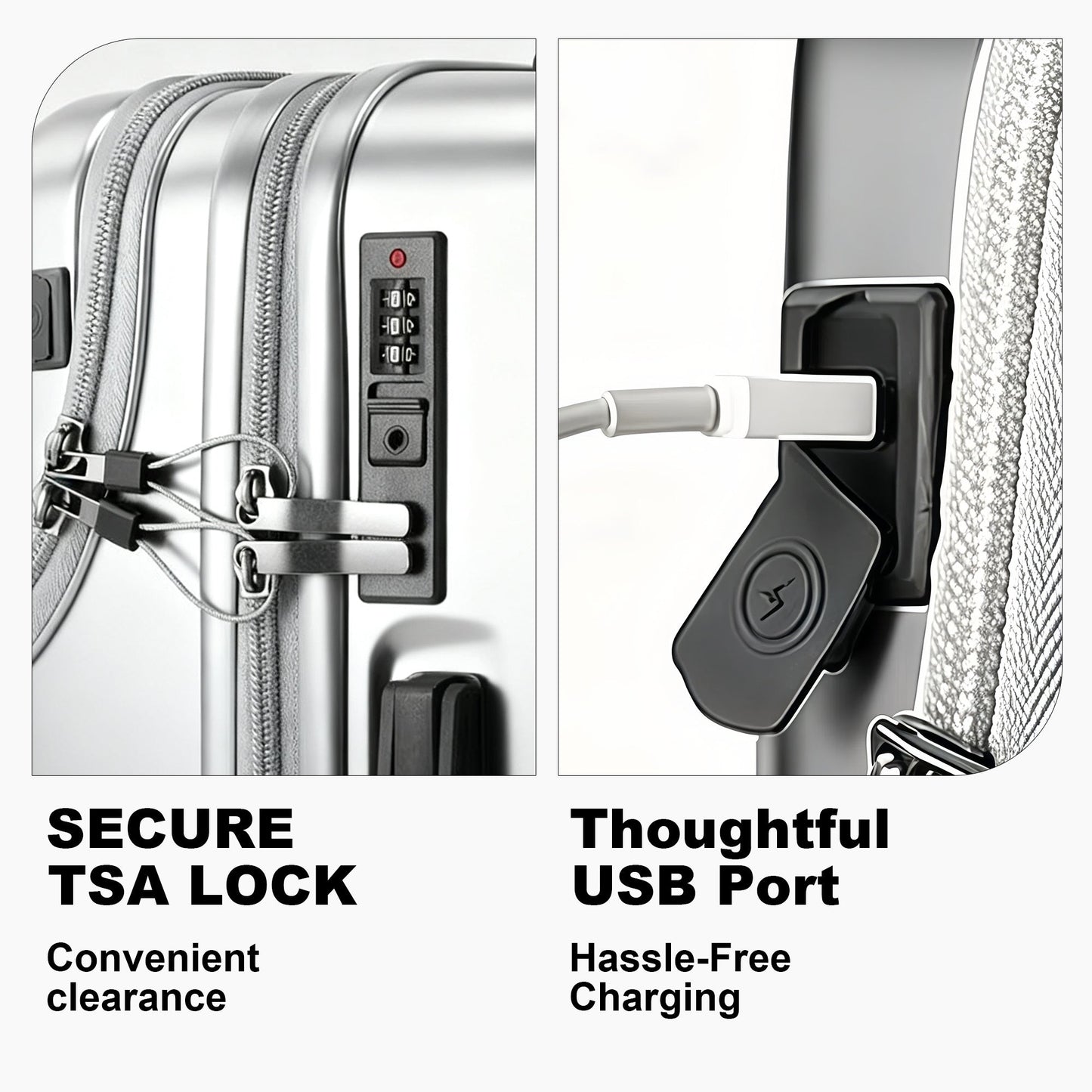 Luggage Set – 20 Inch, Hardshell, USB Charging, TSA Lock – detail view 37