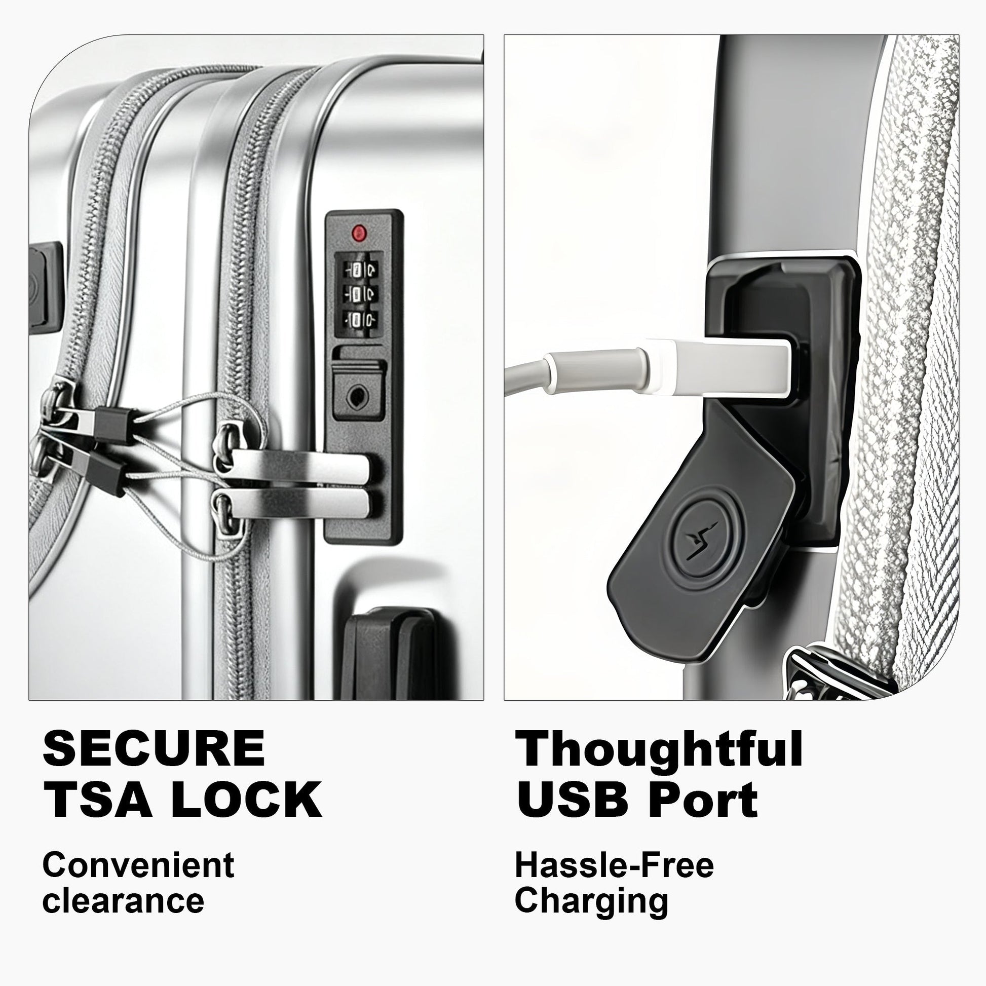 Luggage Set – 20 Inch, Hardshell, USB Charging, TSA Lock – detail view 37