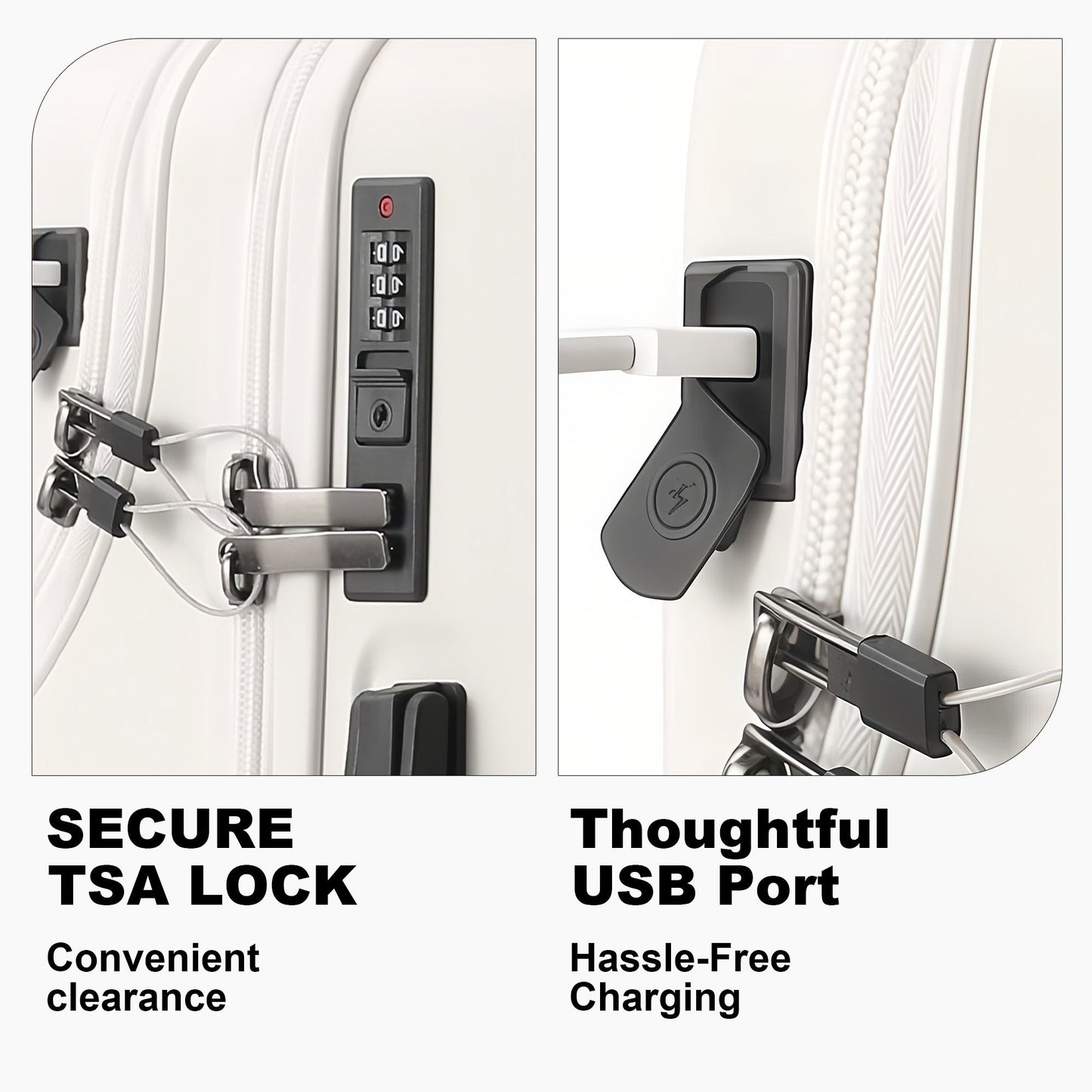 Luggage Set – 20 Inch, Hardshell, USB Charging, TSA Lock – detail view 43