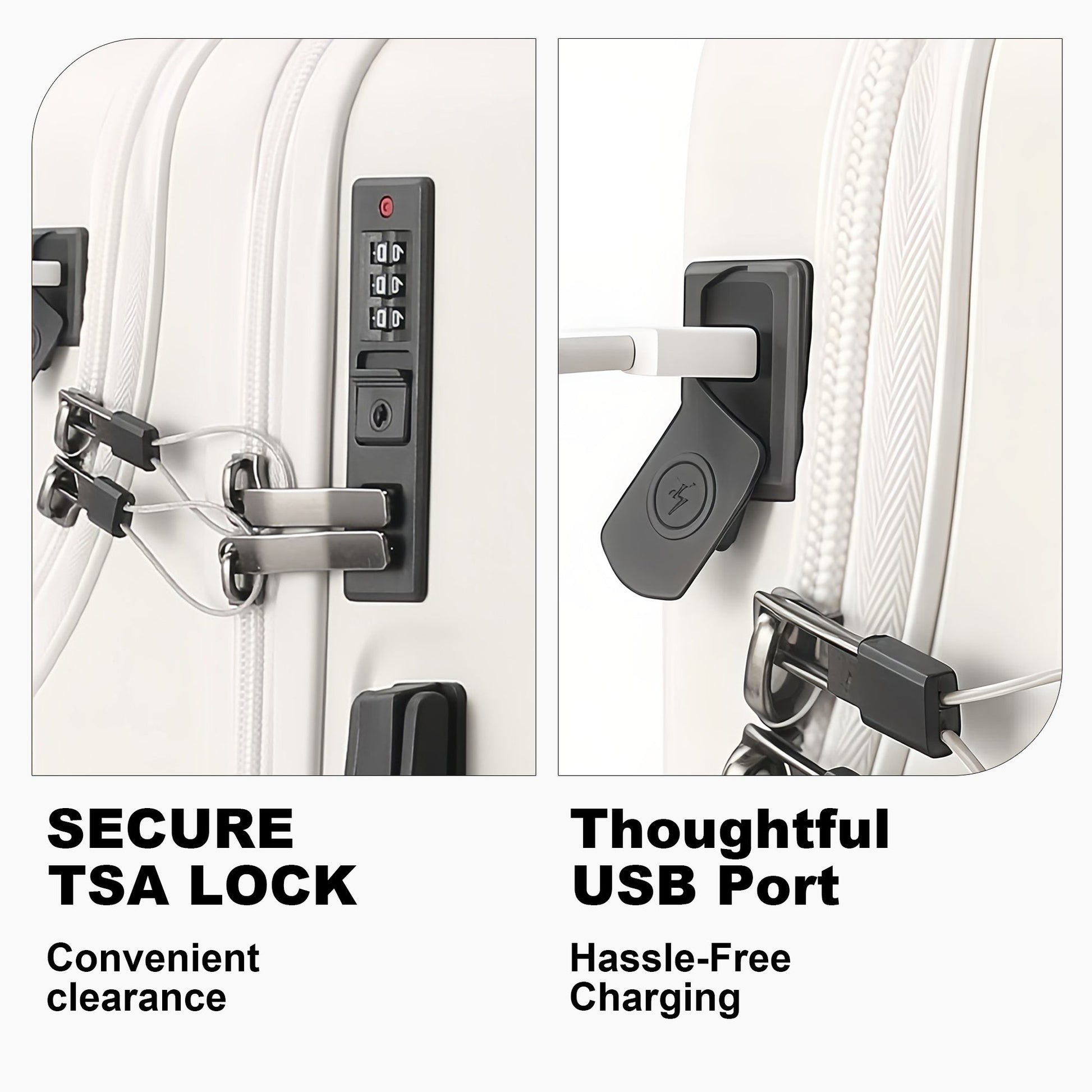 Luggage Set – 20 Inch, Hardshell, USB Charging, TSA Lock – detail view 43