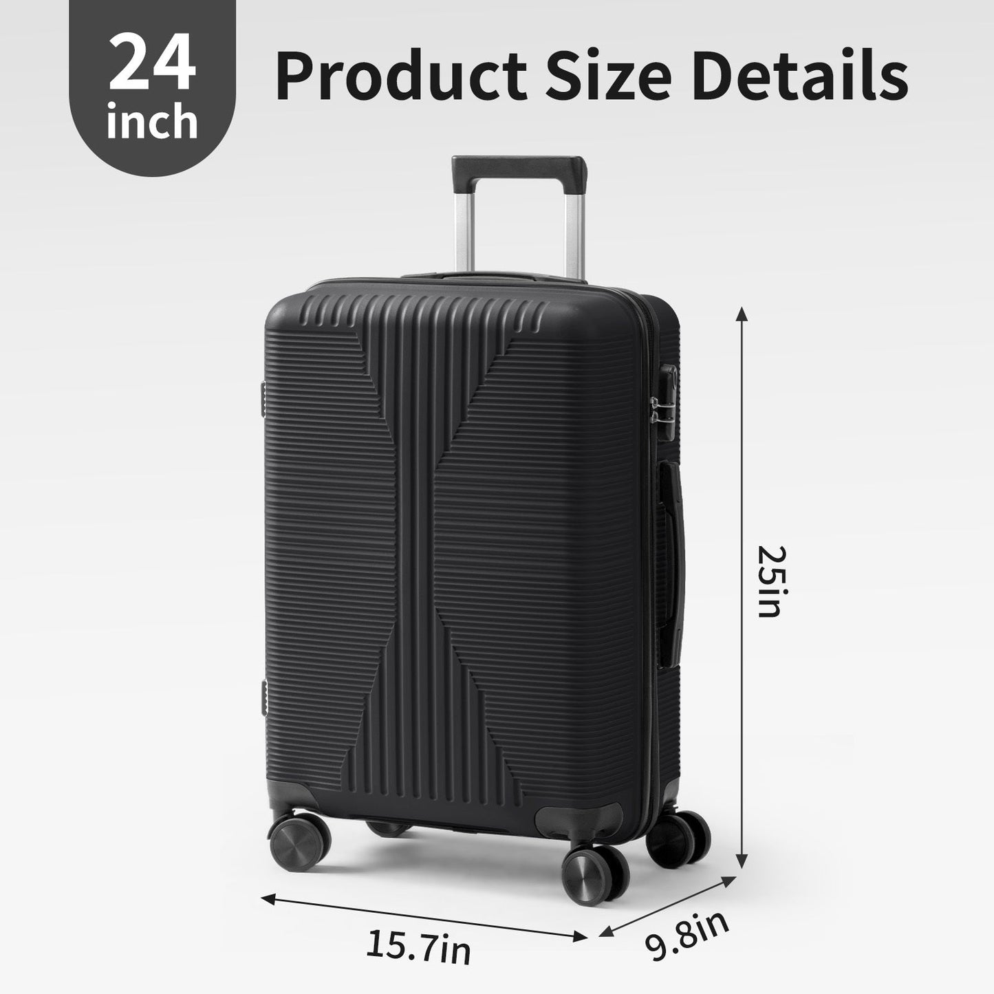 Luggage Set – 28 Inch, Hardshell, Lightweight, TSA Lock – detail view 15
