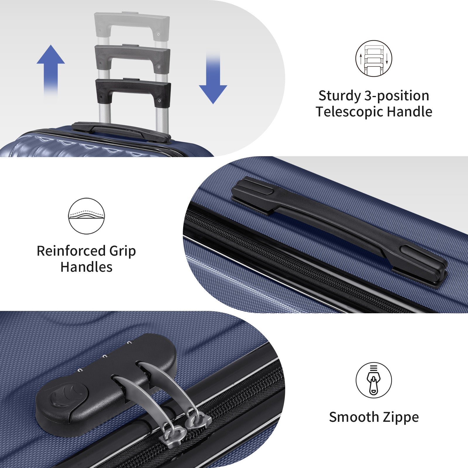 Luggage Set – 3 Piece, 12 Colors, 28 Inch, ABS Hardshell – detail view 18