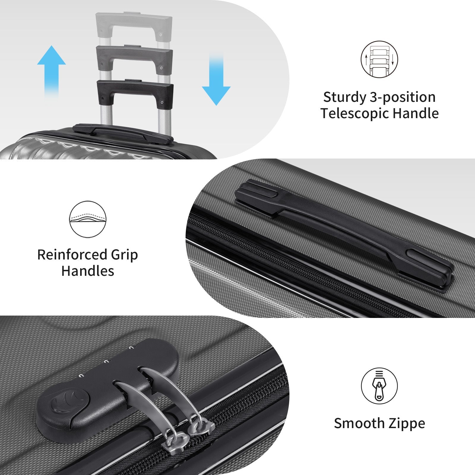Luggage Set – 3 Piece, 12 Colors, 28 Inch, ABS Hardshell – detail view 29