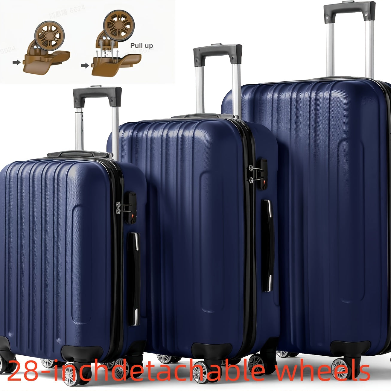 Luggage Set – 3 Piece, 28 Inch, Hardshell, Spinner Wheels – detail view 16