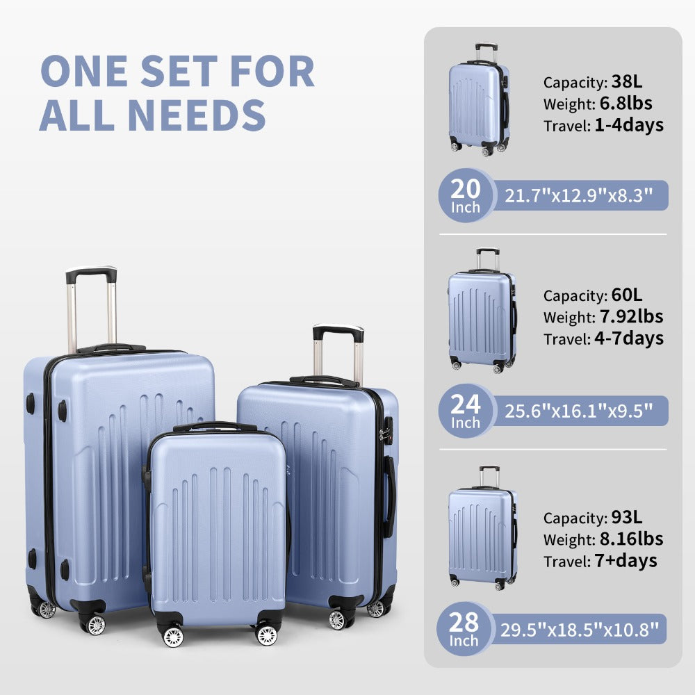 Luggage Set – 3 Piece, 28 Inch, Hardshell, Spinner Wheels – detail view 3