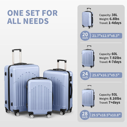 Luggage Set – 3 Piece, 28 Inch, Hardshell, Spinner Wheels – detail view 3
