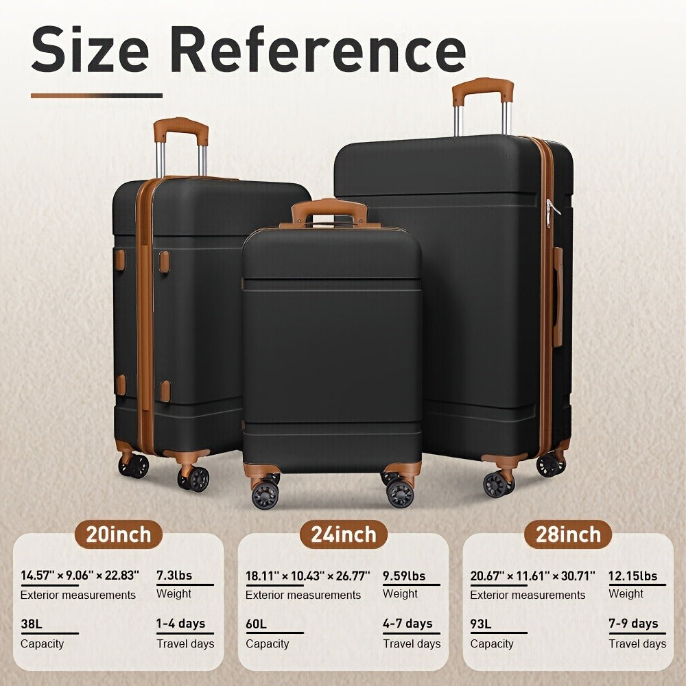 Luggage Set – 3 Piece, 28 Inch, ABS Hardshell, Spinner Wheels – detail view 3