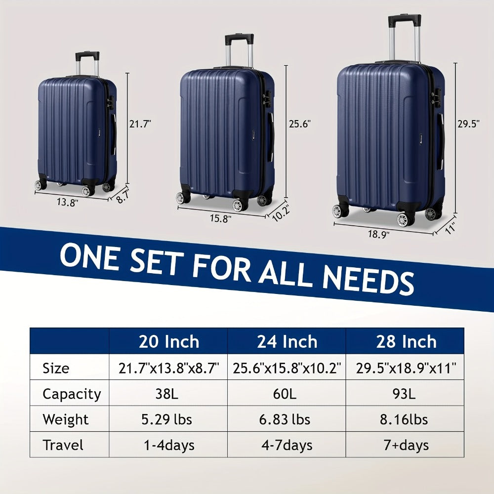 Luggage Set – 3 Piece, 28 Inch, Hardshell, TSA Lock – detail view 3