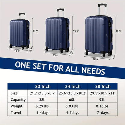 Luggage Set – 3 Piece, 28 Inch, Hardshell, TSA Lock – detail view 3