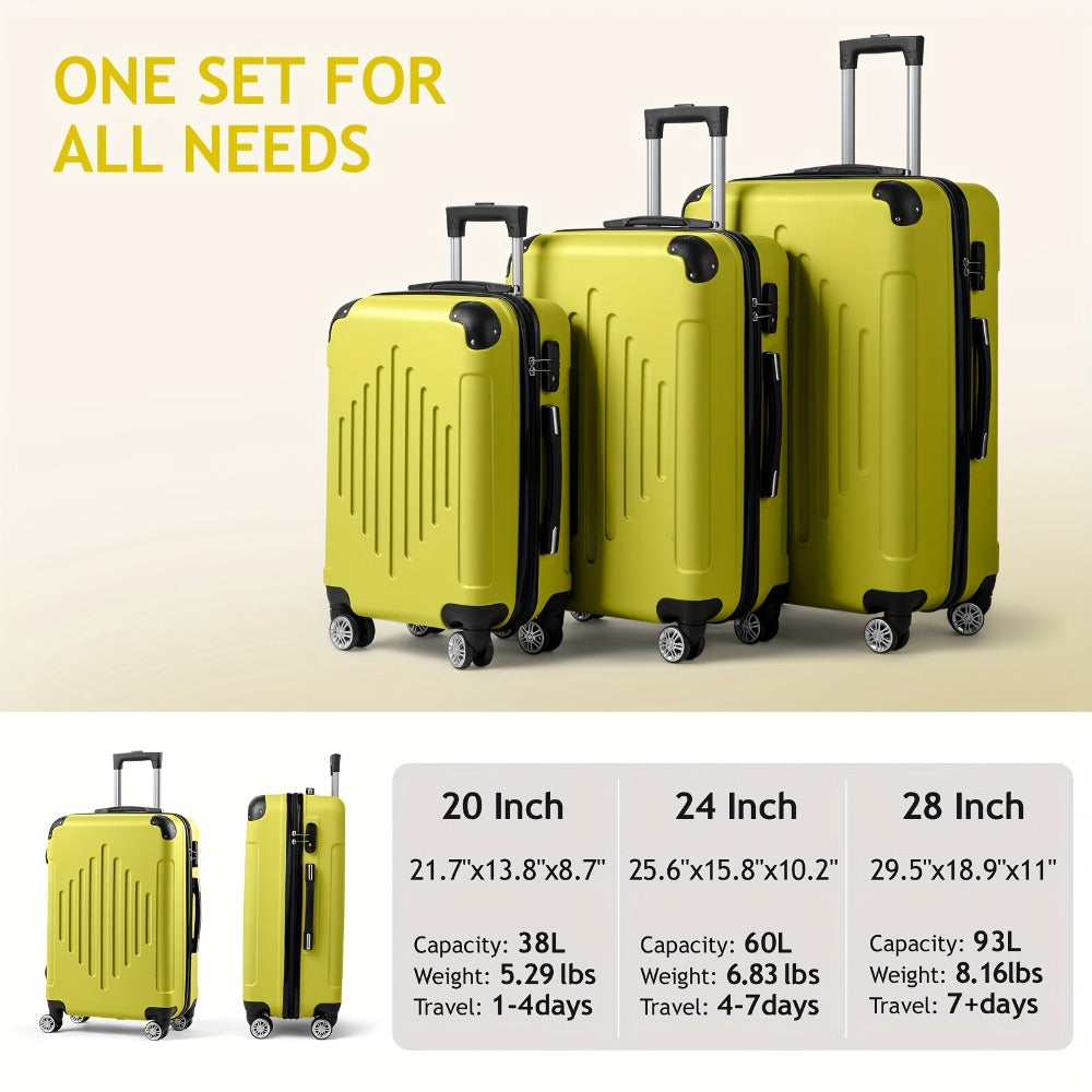 Luggage Set – 3 Piece, 28 Inch, Hardshell, TSA Lock – detail view 3